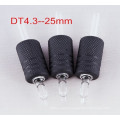 Top High Quality Black Rubber Disposable Tattoo Grip with Clear Tip